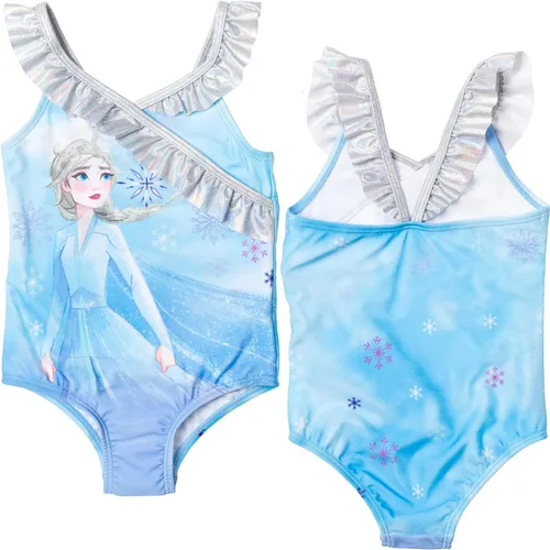 Vista 2 de Disney Frozen Princess Anna Elsa Frozen Girls - Paquete de 2 trajes de baño cruzados de una pieza para niños pequeños a grandes