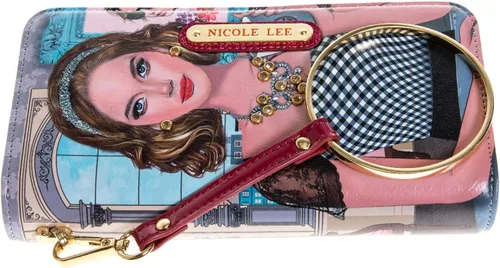 Vista 9 de Nicole Lee Mini cartera de color y estilo con impresión exclusiva y pulsera desmontable y bloqueo RFID