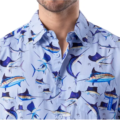 Vista 3 de Guy Harvey Camisa tejida de manga corta estampada para hombre
