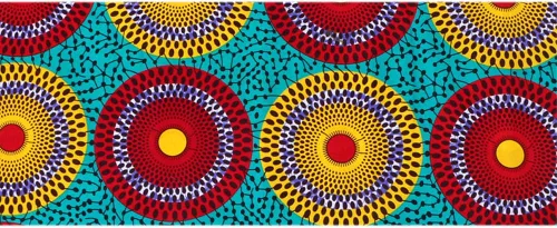Vista 5 de BintaRealWax Tela africana de 6 yardas 100% algodón Ankara Kente Print Fabric Paño geométrico circular rojo de la impresión de la cera