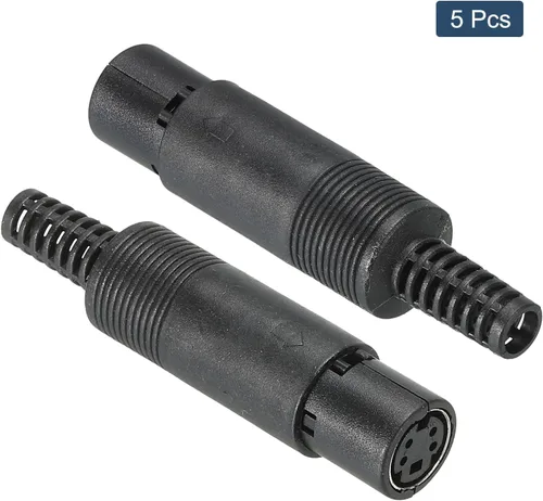 Vista 3 de PATIKIL S-Video DIN Mini hembra Socket 4 Pin transmisión de señal para TV, reproductor de DVD paquete de 5