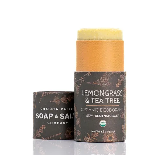 Vista 4 de Desodorante natural orgánico en barra, Chagrin Valley Soap & Salve (menta fresca)