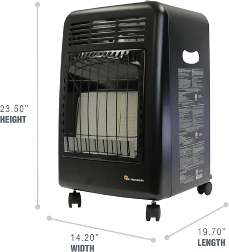 Vista 4 de Mr. Heater MH18CH Calefactor Radiante de Gabinete LP, Negro