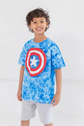 Vista 6 de Marvel Conjunto de camiseta gráfica de manga corta de Avengers y pantalones cortos de rizo francés