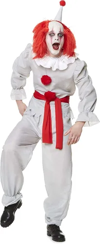 Vista 2 de Disfraz de payaso de terror para hombre Blanco