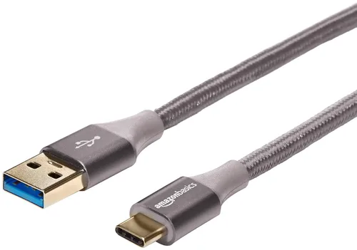 Vista 16 de Amazon Basics - Cable cargador USB-C a USB-A 2.0 de alta velocidad, cordón trenzado de nailon, velocidad de 480Mbps, certificado por USB-IF