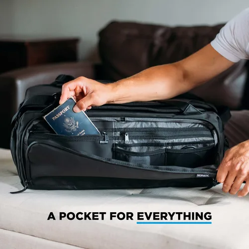 Vista 6 de NOMATIC bolso de viaje resistente al agua de 40L permitida por el puesto de control TSA lona resistentemochila