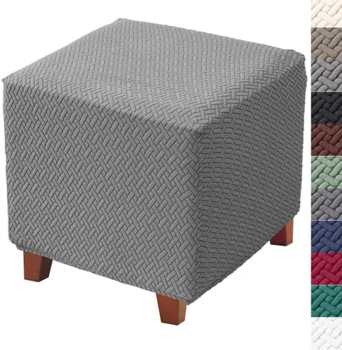 Vista 11 de Bifaun Vogel - Funda otomana, fundas elásticas de jacquard con parte inferior elástica, fundas de almacenamiento plegables gruesas para reposapiés