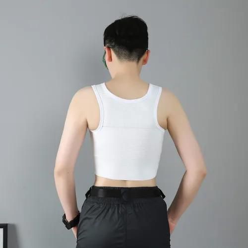Vista 4 de Carpeta de pecho de 7.9 in Super Banda elástica Tank Top Shapewear para Tomboy Trans Lesbianas