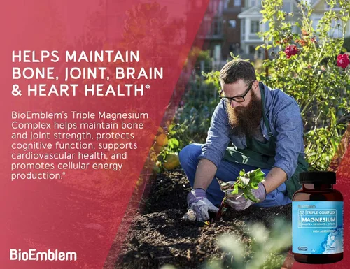 Vista 7 de BioEmblem Triple Magnesio Complejo y Curcumina de Cúrcuma BioEmblem con TurmiPure estudiado clínicamente