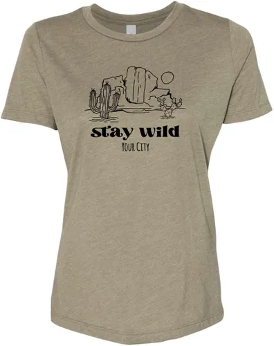 Vista 34 de Cute Women's Screen Printed Crew Neck Tee, Shirts With Sayings, Dusty Blue or Olive