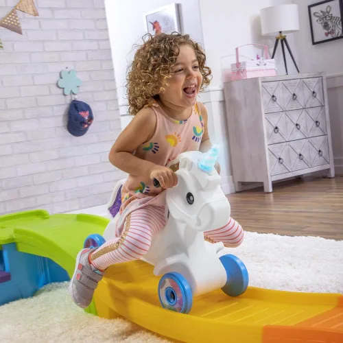 Vista 8 de Step2 Unicorn Up & Down Roller Coaster - Juguete de montaña rusa para niños, auto de empuje, juego para interiores y exteriores, hecho de plástico