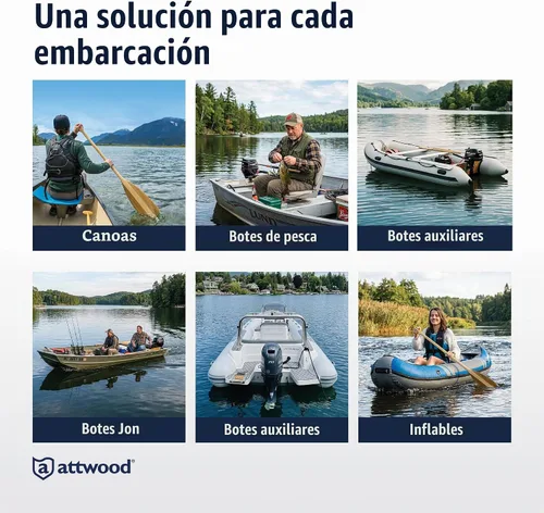 Vista 5 de Attwood Wooden Canoe Paddle, Ergonomic Grip, Premium Wood Construction, Protective Finish