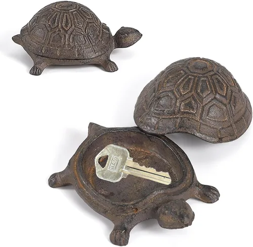 Vista 16 de Ocultador de llaves para exteriores, estatua de animal de hierro fundido y llaves para exteriores, soporte decorativo para llaves ocultas, antiguo