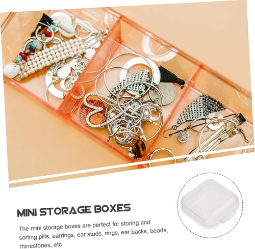 Vista 7 de CIMAXIC Jewelry Storage Box Set 120pcs Small Organizers Lids for Earring Ring and Pill Sorting