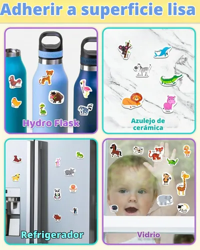 Vista 4 de Benresive - Libros de calcomanías reutilizables para niños de 2-4, libros de calcomanías para niños pequeños 1-3 y 2-4, juguetes de viaje Animal