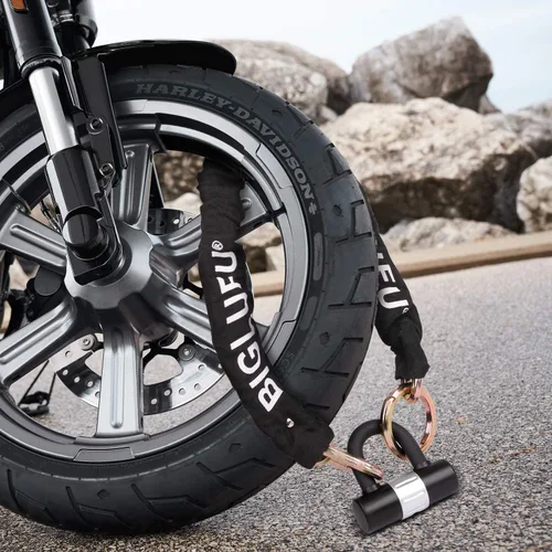 Vista 7 de Cerradura de cadena para motocicleta, cadena antirrobo resistente