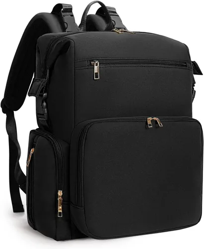 Vista 11 de CEI-CEI Mochila de neopreno para pañales con bolsillos aislados, bolsas grandes de maternidad para bebés recién nacidos, bolsa de viaje con Verde