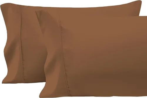 Vista 124 de Juego de 2 fundas de almohada de 100 % algodón puro, tamaño King, color plateado, lujosas fundas de almohada de algodón de fibra larga de 400 hilos