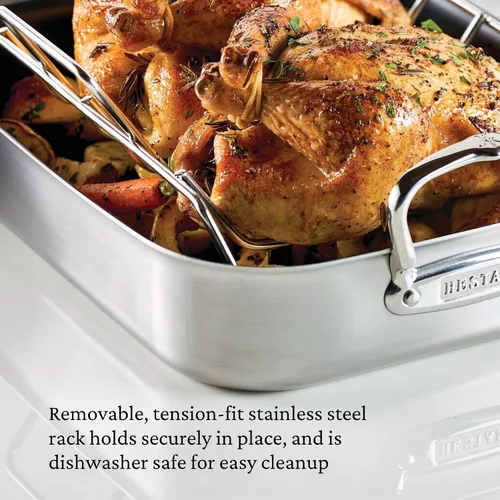 Vista 3 de Hestan Provisiones: sartén antiadherente con revestimiento clásico de 14.5 pulgadas con estante de acero inoxidable