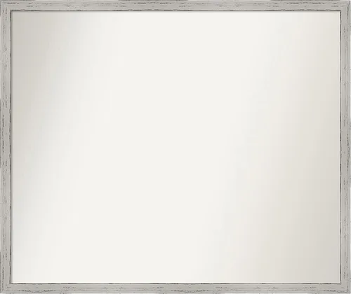 Vista 113 de Amanti Art Espejo de baño blanco para sobre el fregadero, 22 x 45 pulgadas, espejo de tocador rectangular blanco Lucie, marco de madera moderno