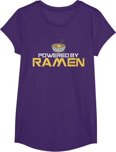 Vista 60 de Camiseta de fideos de anime japoneses Powered By Ramen, Negro, S