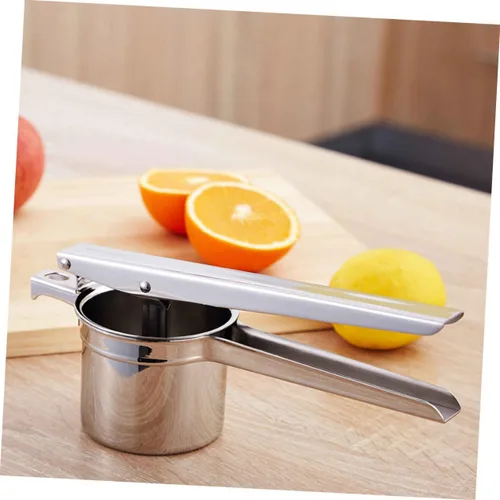 Vista 3 de Cabilock Exprimidor manual de limón de acero inoxidable con mango largo para apretar sin esfuerzo y fácil limpieza para chefs caseros y cocinas