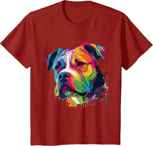 Vista 91 de Colorful American Bulldog American Bully Men Women T-Shirt Asphalt Grey