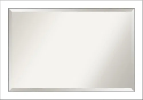 Vista 14 de Amanti Art - Espejo de baño blanco para sobre lavabo, espejo de tocador rectangular blanco de 35x45 para gabinete, marco moderno extragrande, se