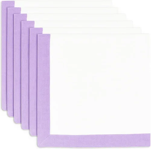 Vista 7 de PurpleEssences Juego de 6 servilletas de tela en blanco y negro, 18 x 18 pulgadas, 100% algodón, elegantes servilletas de cena con vainica