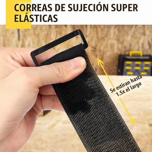 Vista 2 de LuBanSir Correas de cincha, 1 x 6 pulgadas (paquete de 10) correa elástica de sujeción de gancho y bucle para cable de extensión, cable, envoltura