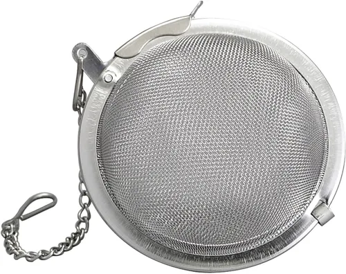 Vista 12 de HIC Kitchen Infusor de té de bola a presión, acero inoxidable 18/8, para té de hojas sueltas y especias para calentar