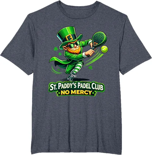 Vista 9 de St Patricks Day St Paddys Padel Club No Mercy Paddle Tennis T-Shirt