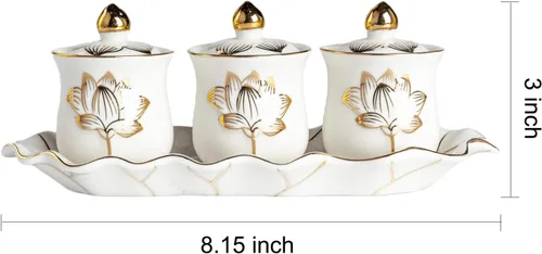 Vista 4 de Houlu Juego de 3 tazas de altar, taza de cerámica para ofrenda de agua bendita, taza de adoración budista tibetana (blanco)