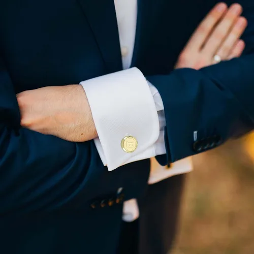 Vista 7 de uxcell Gemelos clásicos con inicial para hombre, gemelos de cobre para hombre, letras del alfabeto A-Z, esmoquin, con caja de regalo, para negocios