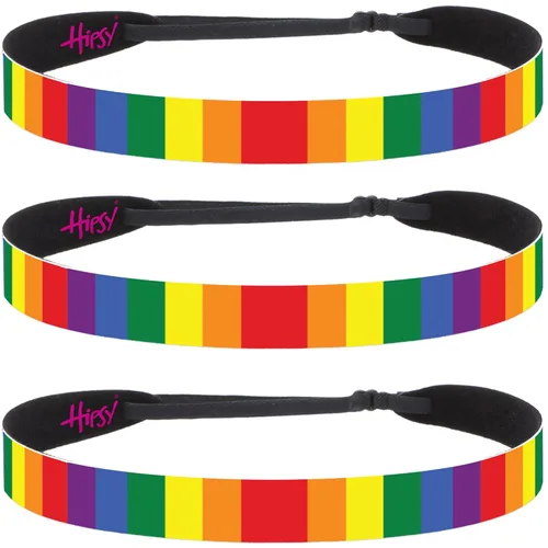 Vista 3 de Hipsy Banda para el cabello ajustable antideslizante clásica arco iris, paquete de 3