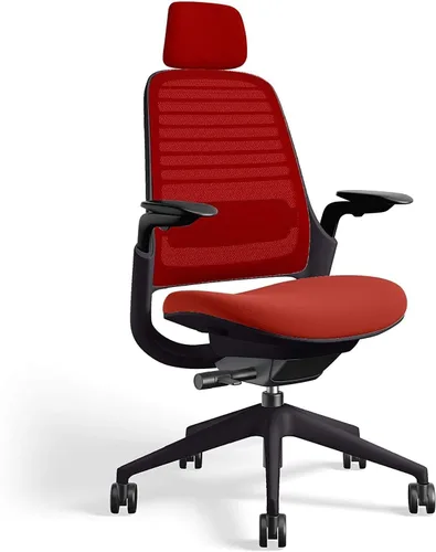 Vista 10 de Steelcase Silla de oficina serie 1 con reposacabezas, marco de grafito, regaliz Cogent Connect