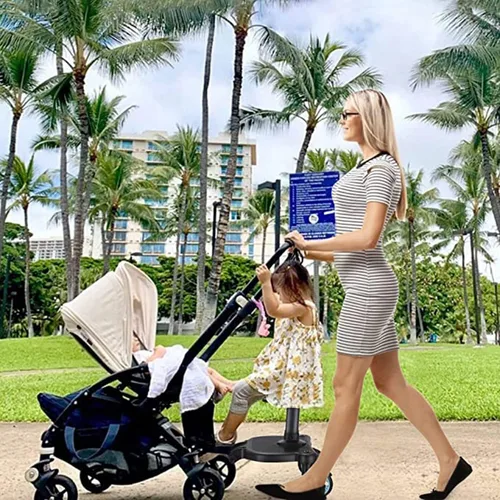 Vista 2 de Tabla universal para cochecito con asiento desmontable, apto para la mayoría de marcas de cochecitos, tabla de pie para cochecito, soporta niños