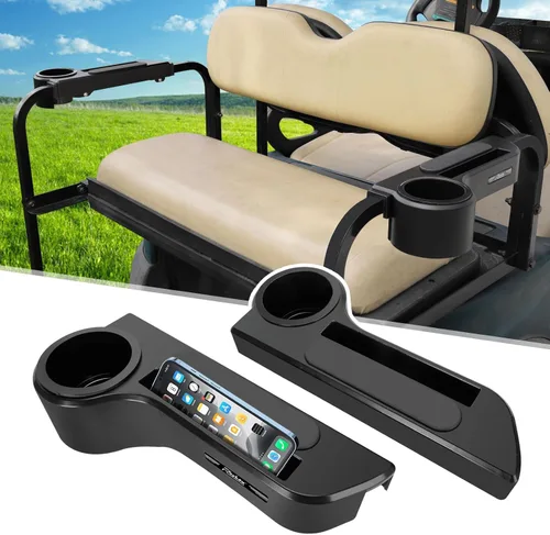 Vista 8 de Roykaw Reposabrazos de carrito de golf con soporte para tazas/reposabrazos de asiento trasero apto para EZGO/Club Car/Yamaha y la mayoría