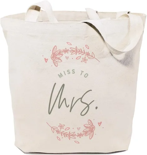 Vista 18 de The Cotton & Canvas Co. Bolso de hombro reutilizable moderno para bodas, playa, compras y viajes