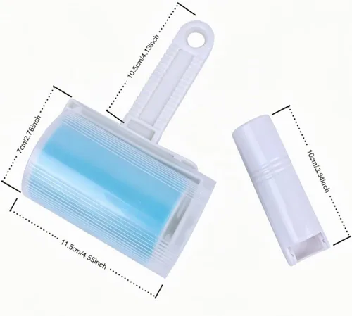 Vista 2 de Resuable Lint Roller pelo perro gato Remover herramienta Pet Shedding cepillo para polvo limpia su Suit/sofá, S, Azul Washable Lint Remover for