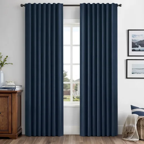 Vista 47 de MIULEE Cortinas de lino 100% opacas para dormitorio, marfil sólido, decoración de lujo, aislamiento térmico, cortinas oscurecedoras para sala