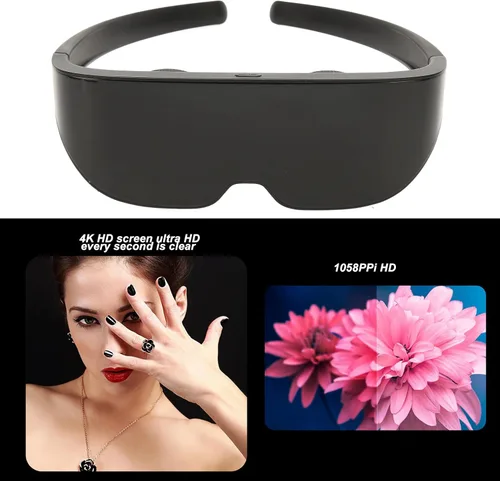 Vista 2 de Diydeg Gafas AR, 4K HD 3D IMAX auriculares inteligentes para visualización de video, compatibles con la miopía, realidad aumentada portátil