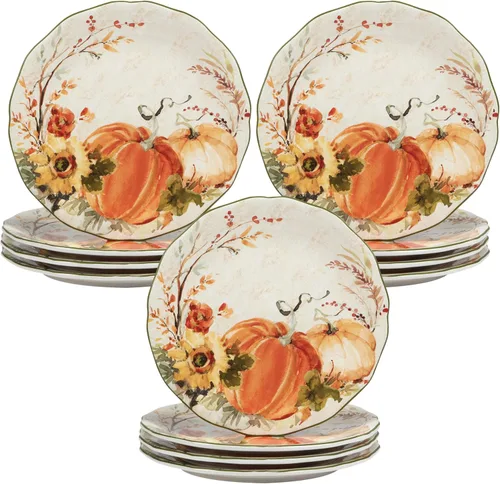 Vista 7 de Certified International Harvest Morning - Platos de cena de 11 pulgadas, multicolor, grandes, juego de 4