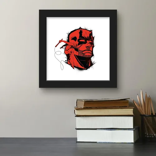 Vista 4 de Trends International Gallery Pops Marvel Comics Daredevil - Póster de pared con insignia de diablo rojo, 12.00 x 12.00 pulgadas, versión de marco
