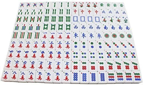 Vista 4 de Azulejos numerados filipinos chinos Mahjong 144 azulejos 1.45 "Juego fácil de leer Mah-Jongg, Mah Jongg, Majiang