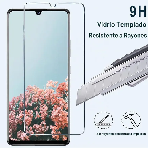 Vista 3 de Protector de pantalla diseñado para Samsung Galaxy A42 + protector de lente de cámara, fácil instalación, sin burbujas, transparente HD, vidrio