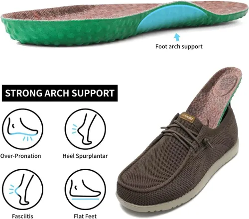 Vista 3 de 1TAZERO Zapatos sin cordones para hombre, extra anchos, ortopédicos, para diabéticos, cómodos para pies hinchados, con soporte de arco para fascitis