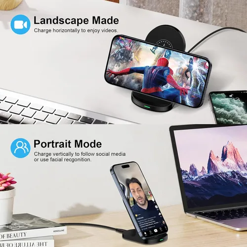 Vista 5 de Soporte de carga inalámbrico rápido de 15 W para Google Pixel 10 Pro XL/9/8a/8 Pro/7a/7, estación de carga inalámbrica para teléfono Android