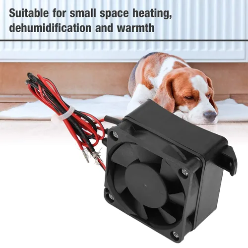 Vista 4 de 110V Mini calentador de termistor de aislamiento de temperatura constante de calefacción de aire con ventilador (24V/350W)